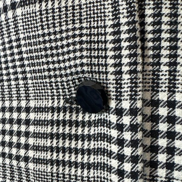 Rickie Freeman Teri Jon Wool Houndstooth Gingham Blazer Dress Black Gray Size 12 - Picture 6 of 12